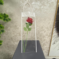 İp Saplı Şeffaf Küçük Boy Gül Sunum Çantası - 23136 -