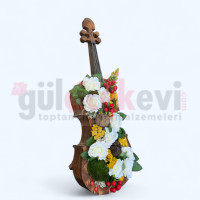 Ahşap Keman Gül Tanzimi 