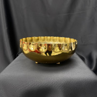 Vintage Metal Çiçeklik ve Dekoratif Küçük Gazoz Kapağı Oval Vazo - 22205 - deg -