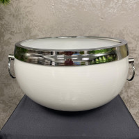 Metal Çiçeklik ve Dekoratif Büyük Orkidelik Renkli Vazo - 22211 -