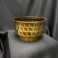 Metal Çiçeklik ve Dekoratif Kareli Orkidelik Kase - 23015 - deg -