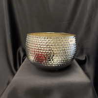 Metal Çiçeklik ve Dekoratif Orkidelik Darbeli Oval Vazo - 23013 - deg -