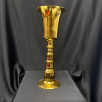 Vintage Metal Çiçeklik ve Dekoratif Uzun Ayaklı Vazo - 21896 - deg -