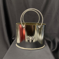 Vintage Metal Çiçeklik ve Dekoratif Çanta Vazo - 23009 - deg -