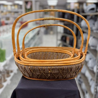 Hasır Çiçek Sepeti 3'lü - 23051 - deg -