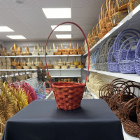 Küçük Renkli Hasır Çiçek Sepeti - 21286 - deg -