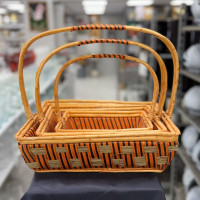 Hasır Çiçek Sepeti 3'lü - 23061 - deg -