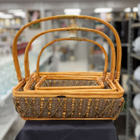 Hasır Çiçek Sepeti 3'lü - 23060 - deg -