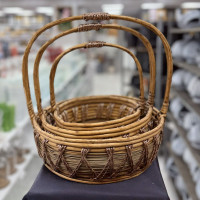 Hasır Çiçek Sepeti 3'lü - 23056 - deg -