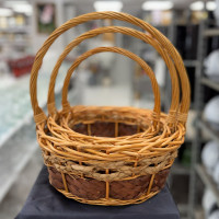 Hasır Çiçek Sepeti 3'lü - 23054 - deg -