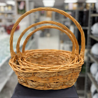 Hasır Çiçek Sepeti 3'lü - 23072 - deg -