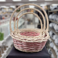 Hasır Sepet 3'lü İthal Takım - 23030 - deg -