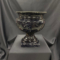 Dekoratif Ayaklı Oval Büyük Seramik Kupa Vazo –  21509 - deg -