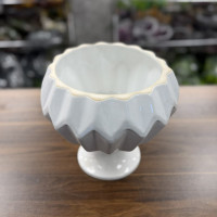 Dekoratif Orta Zikzak Ayaklı Seramik Kase –  22239 - deg -