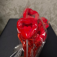 Dekoratif Strafor Kurdelalı İçi Boş Çubuk Kalp 25 cm 12'li - 71157 - deg -