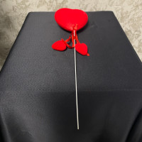 Dekoratif Kadife Strafor Çubuk Kalp 35 cm tek'li - 70312 - deg -