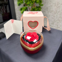 Zarif Kalp Şeklinde Mekanik Hareketli Güllü Sürpriz Takı Hediyelik Kutusu - 23089 -