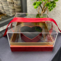 Premium Hediyelik Kalp Temalı Mika Kapaklı Kutu - 23100 -