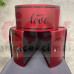 Lüks Açılır Kapak Yuvarlak With Love Karton Kutu - 23109 -