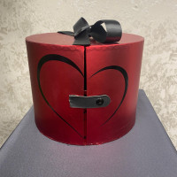 Lüks Açılır Kapak Yuvarlak With Love Karton Kutu - 23109 -