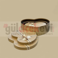 İthal 3 Lü Hediyelik Kalp Kutu