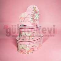 İthal 3 Lü Hediyelik Kalp Kutu