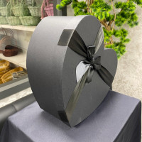 Premium Siyah Kalp Formlu Kurdelalı Özel Gün Hediye Kutusu 3'lü - 70555 -