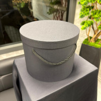 Premium Siyah Silindirik Formlu Taşıma İpli Özel Gün Hediye Kutusu 3'lü - 70571 -