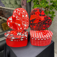 Premium Küçük Kalp Formlu Kurdelalı Özel Gün Hediye Kutusu 3'lü - 70612 -