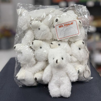 Sevimli Peluş Elbisesiz Ayı Anahtarlık 12 cm 12'li - 21988 - deg -