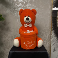 Kalpli Kutulu Peluş Ayıcık 45 cm - 21369 - deg -