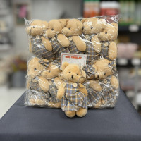 Sevimli Peluş Kıyafetli Ayı Anahtarlık 12 cm 10'lu - 23079 - deg -