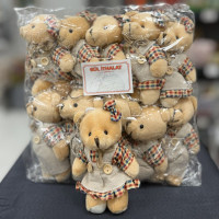 Sevimli Peluş Kıyafetli Ayı Anahtarlık 12 cm 10'lu - 22288 - deg -